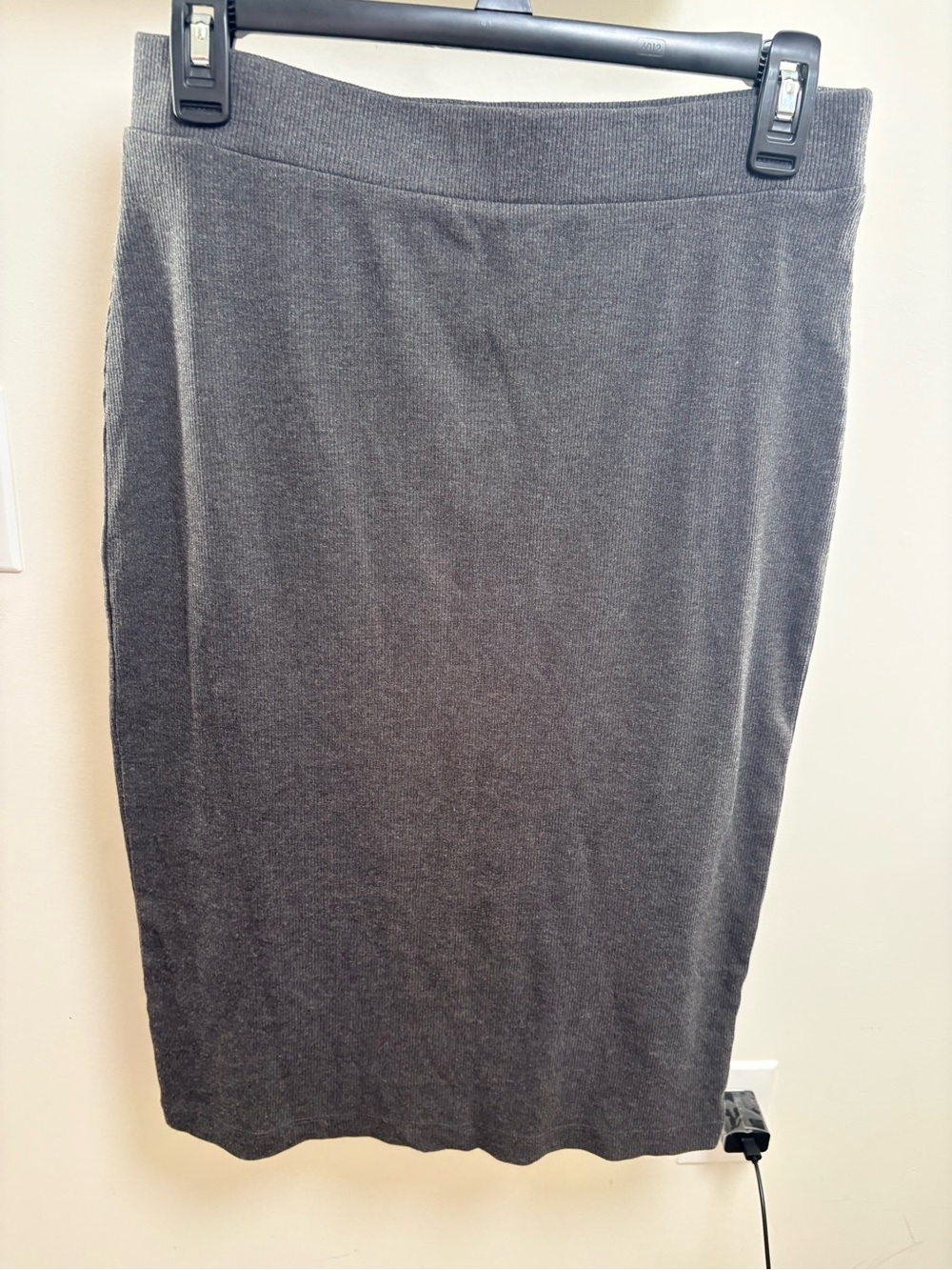 Dark Gray Knit Pencil Skirt